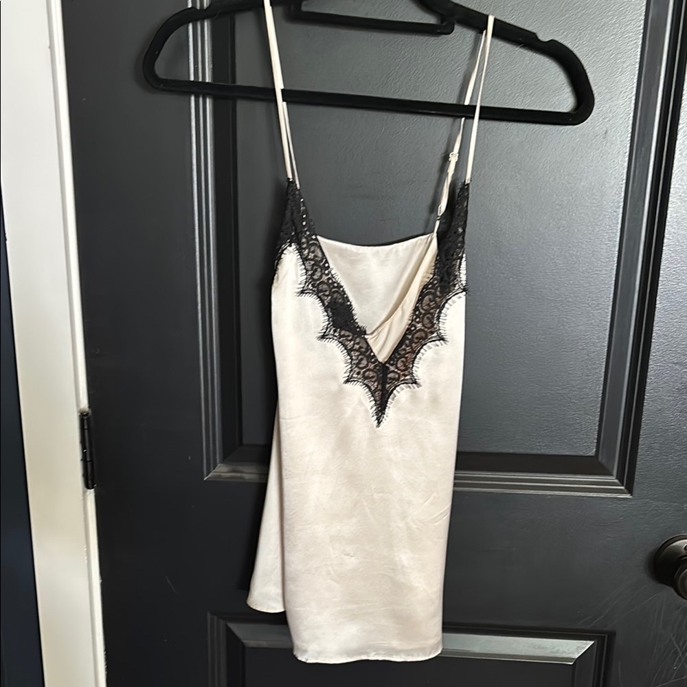 Cami NYC Cream and Black Chemise Modern Minimalist Design